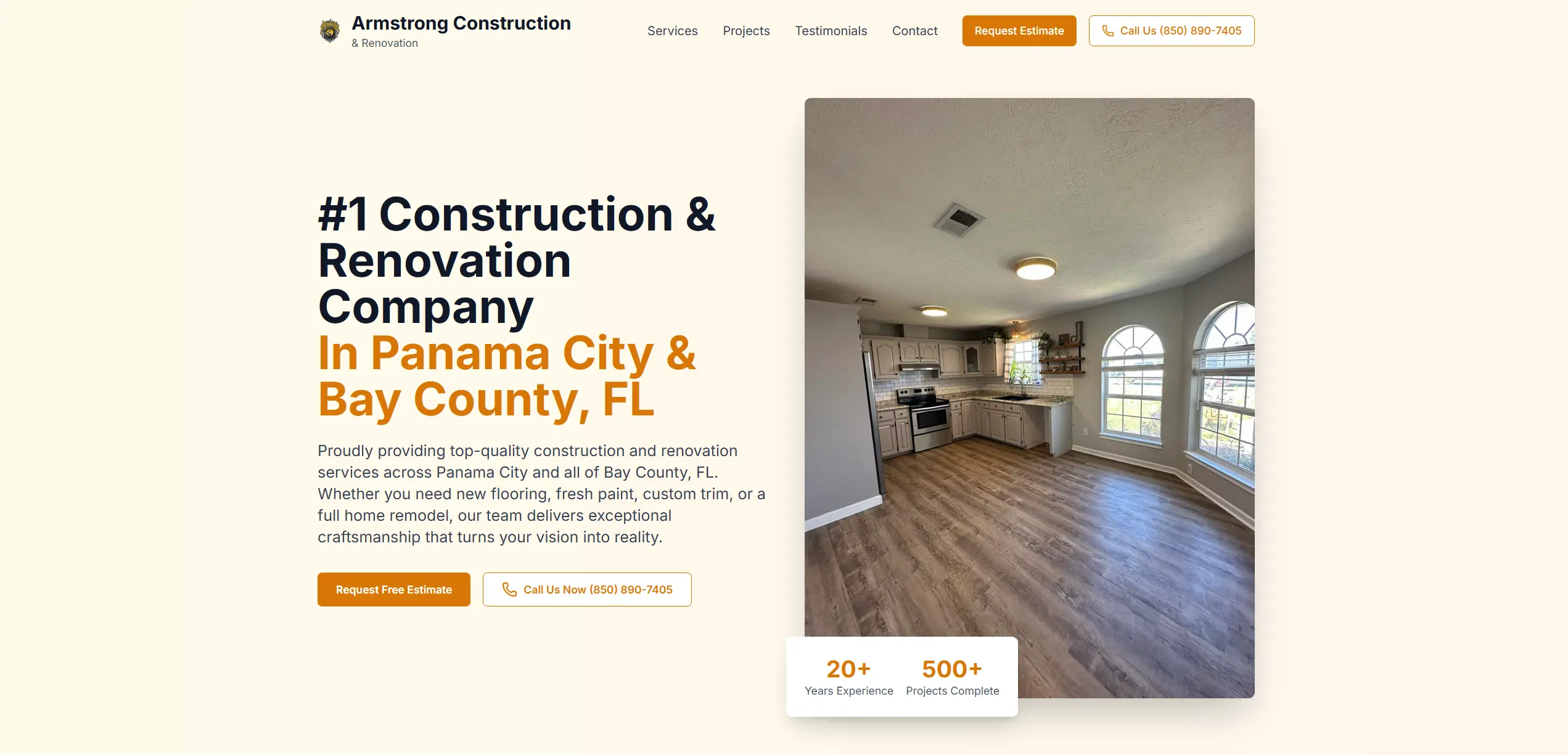 Armstrong Construction & Renovation - Construction & Renovation website thumbnail preview
