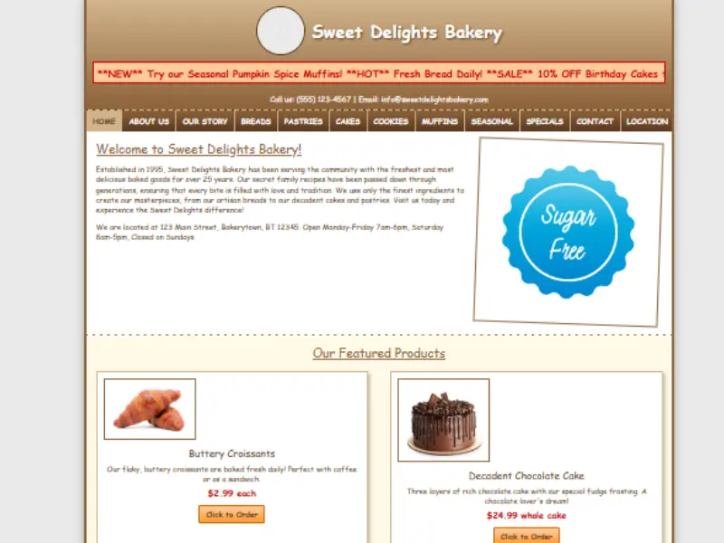 Sweet Delights Bakery - Before