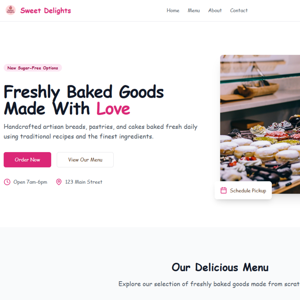 Modern bakery website design
