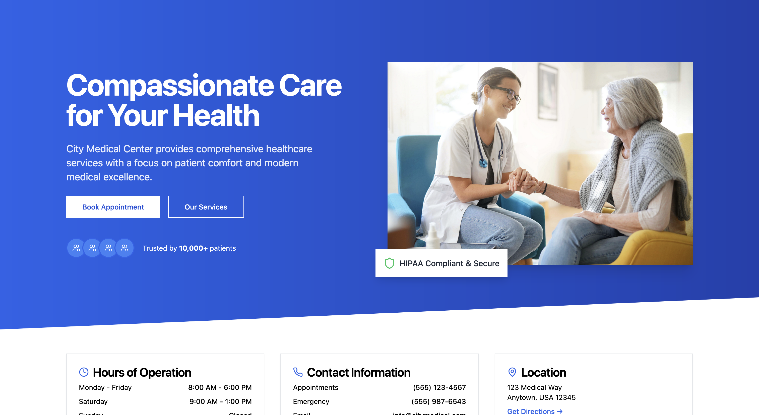 Modern medical website design